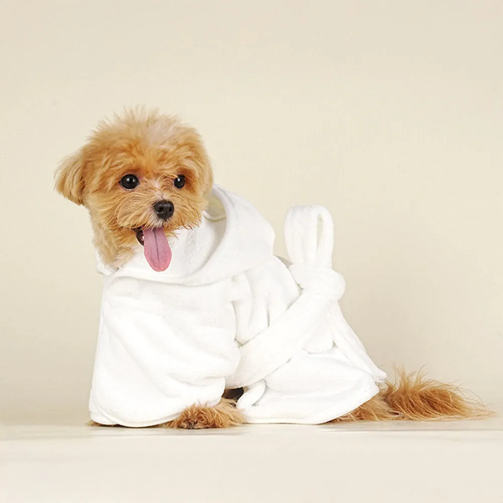 Thick Soft Absorbent Skin-Friendly Pet Hooded Bathrobe Towel