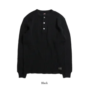 Trophy Clothing - Heavy Waffle Mil Henley - Black