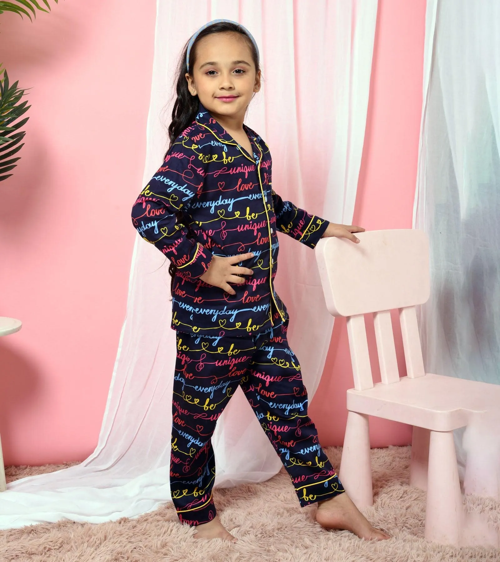 Unique Everyday Printed Girls Nightsuit Set