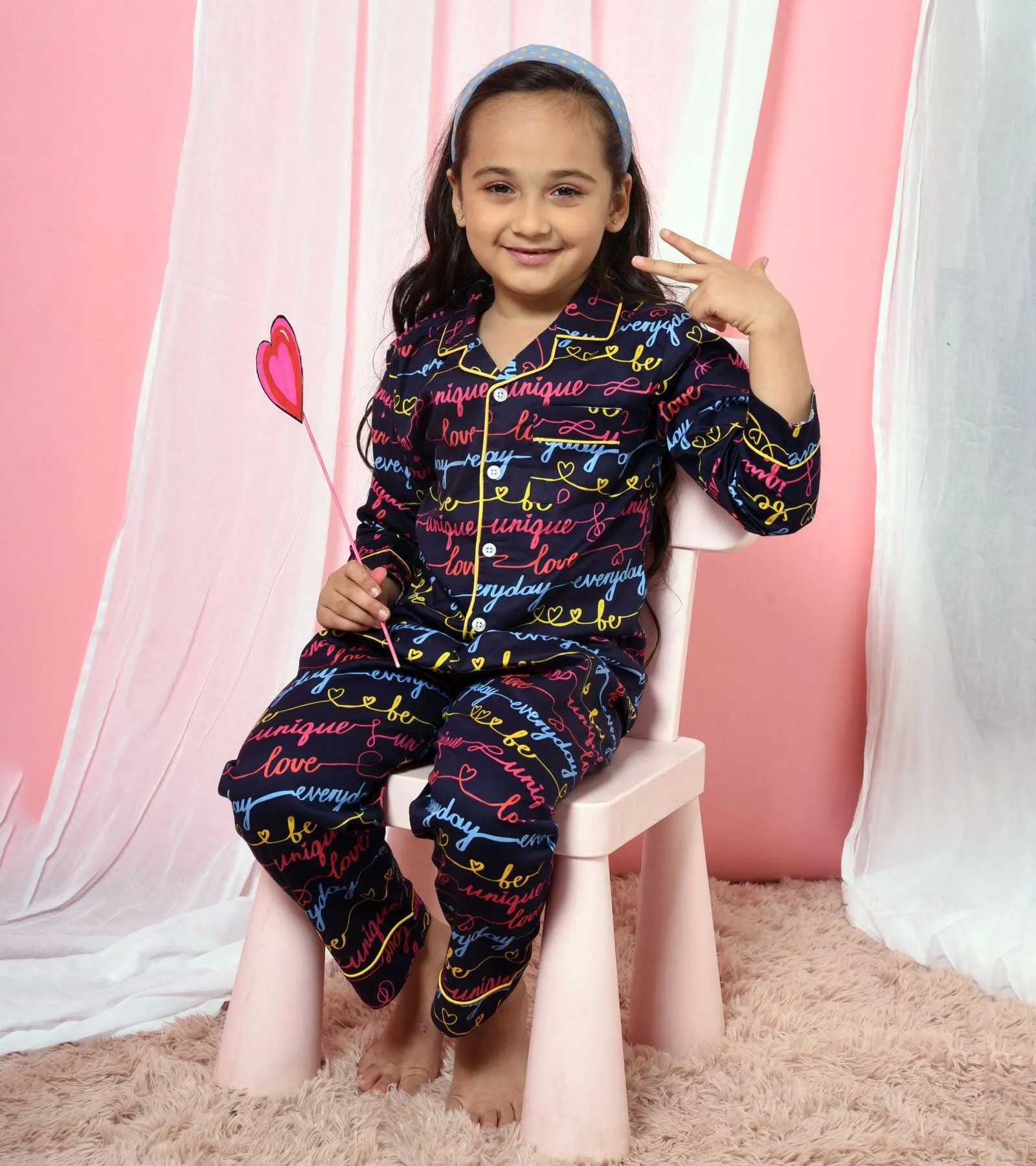 Unique Everyday Printed Girls Nightsuit Set