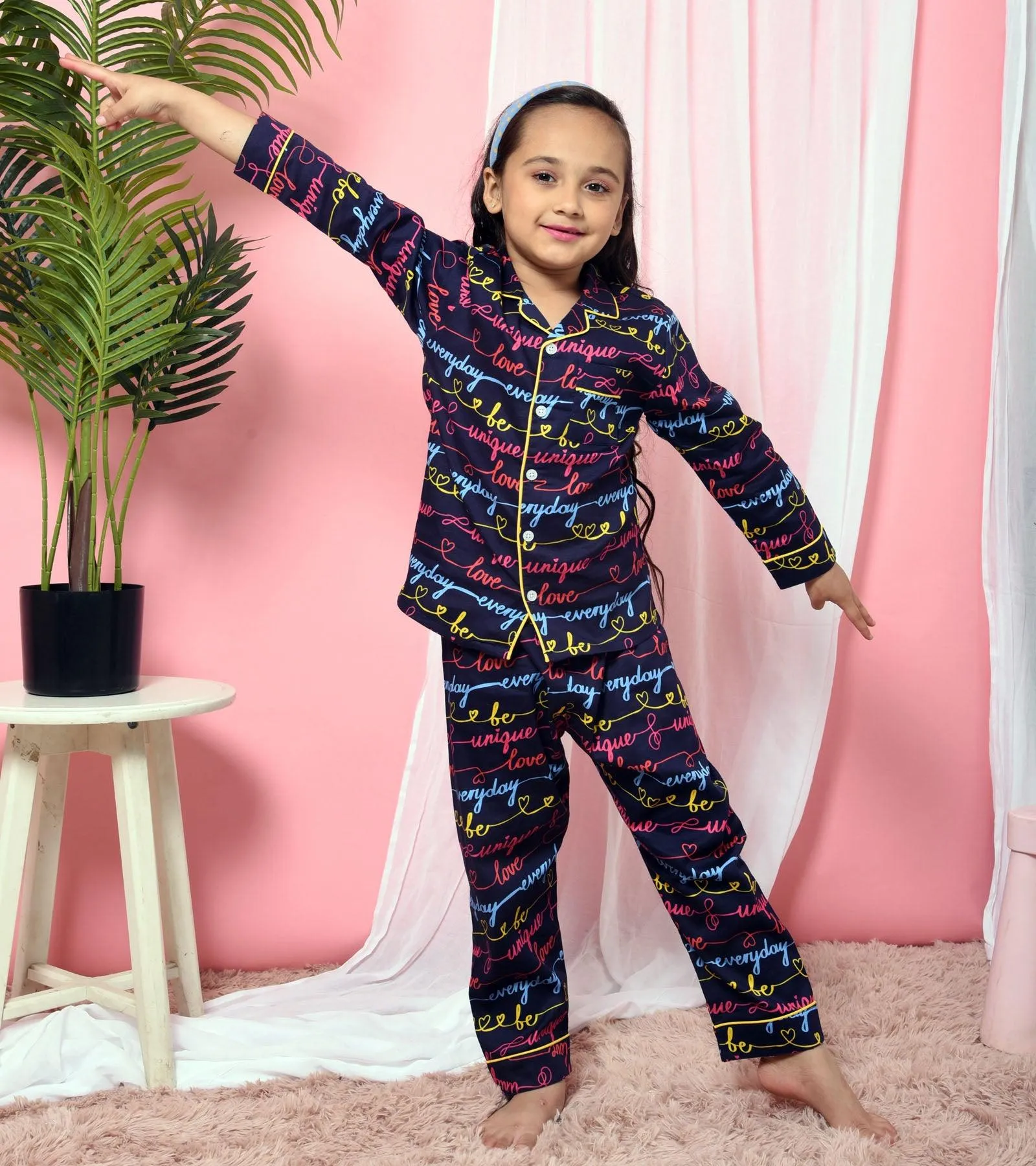 Unique Everyday Printed Girls Nightsuit Set