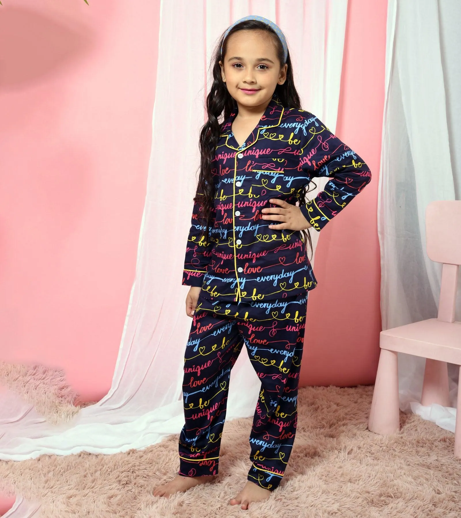 Unique Everyday Printed Girls Nightsuit Set