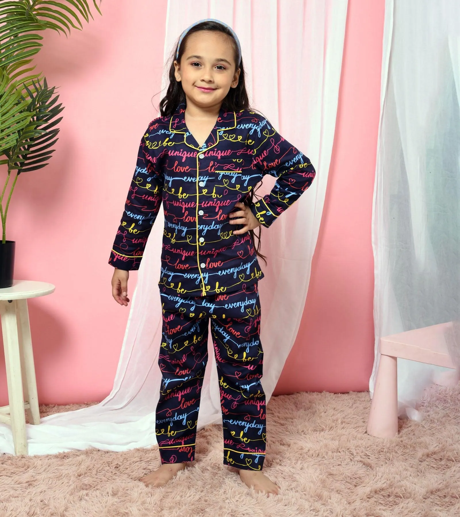 Unique Everyday Printed Girls Nightsuit Set