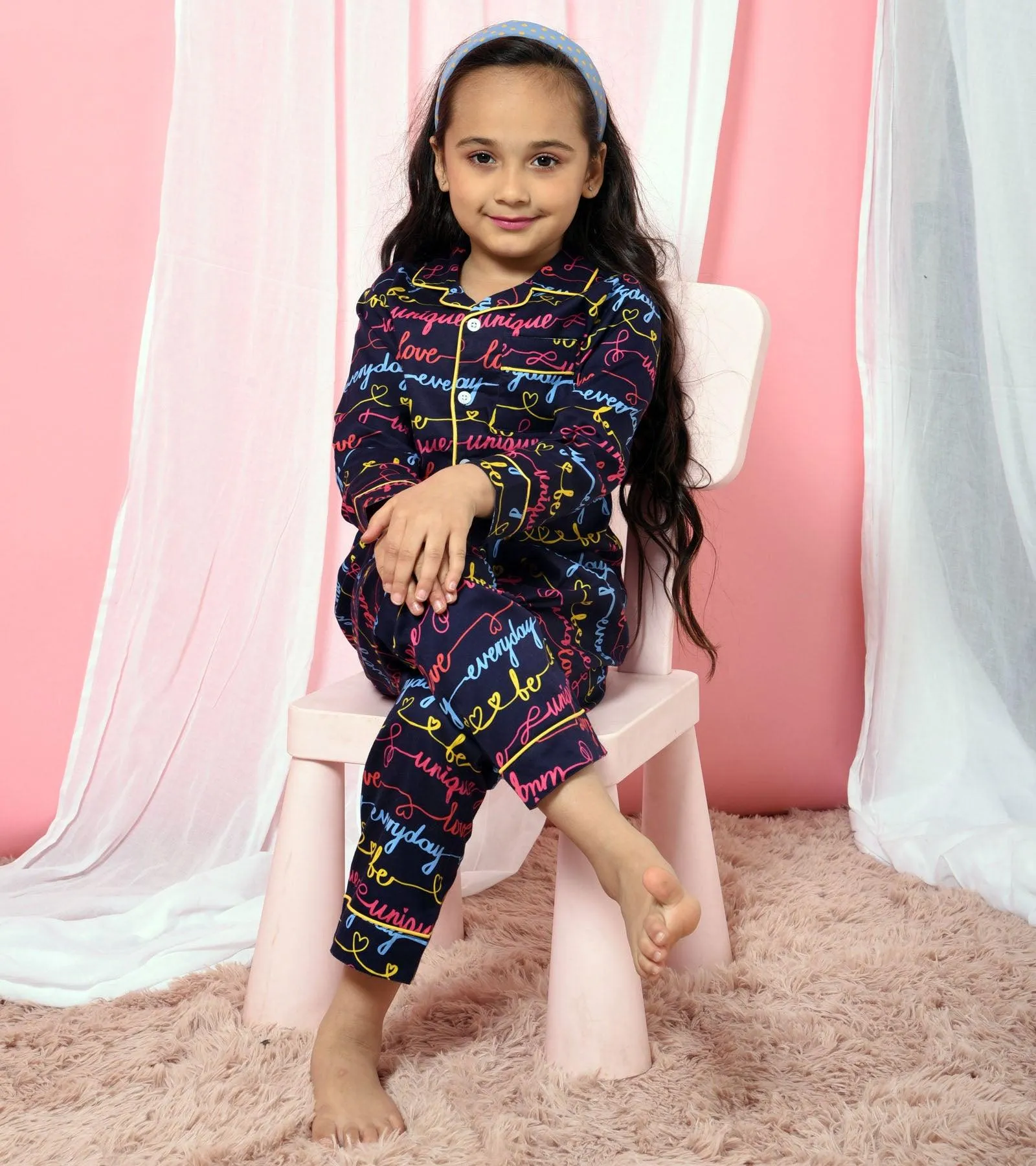 Unique Everyday Printed Girls Nightsuit Set