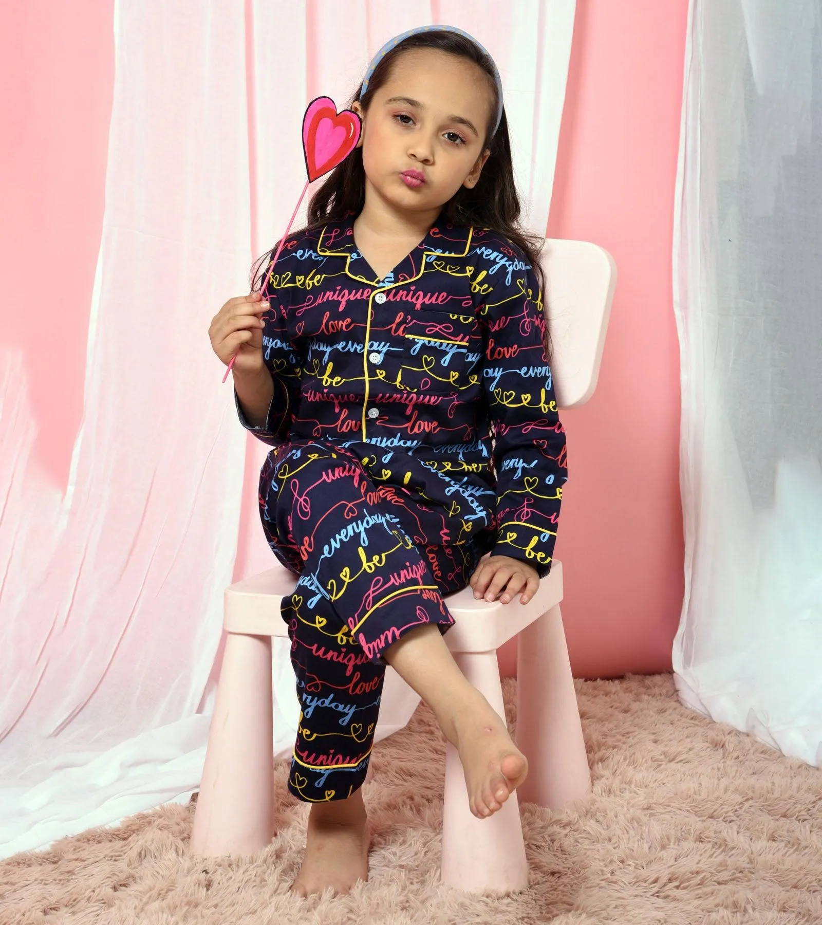 Unique Everyday Printed Girls Nightsuit Set