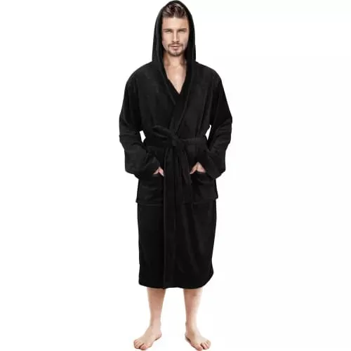 Unisex Fleece Hooded  Bathrobes