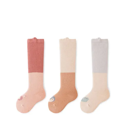 Winter/Autumn Pairs Baby Over-the-Knee Color Patchwork Socks in Combed