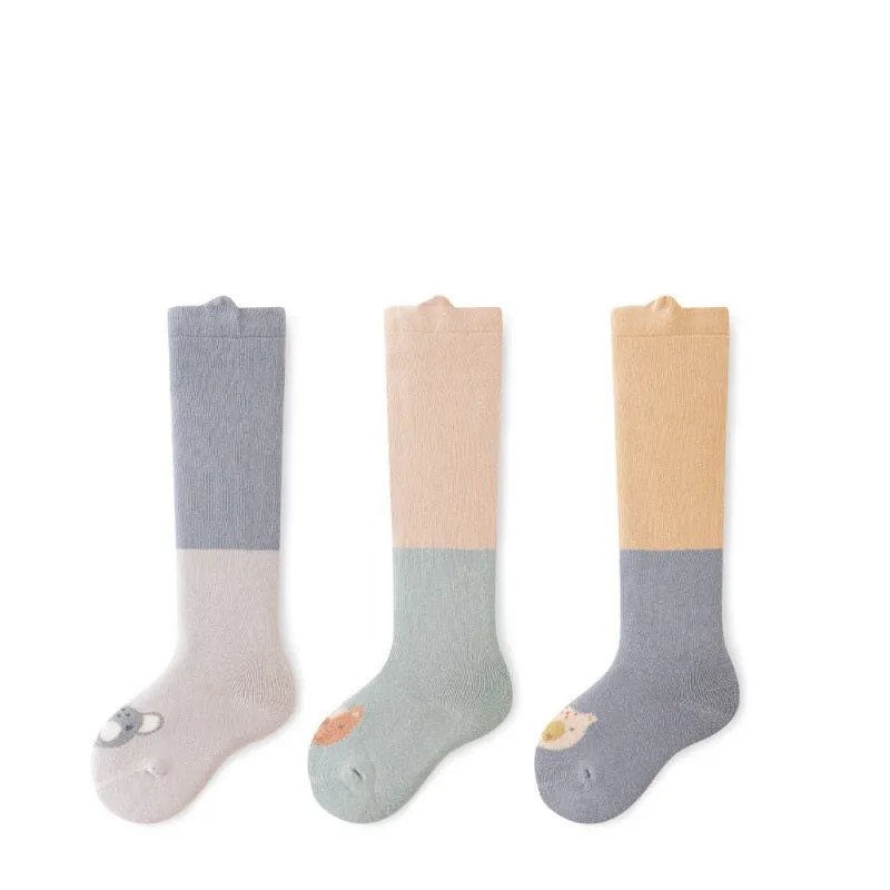 Winter/Autumn Pairs Baby Over-the-Knee Color Patchwork Socks in Combed