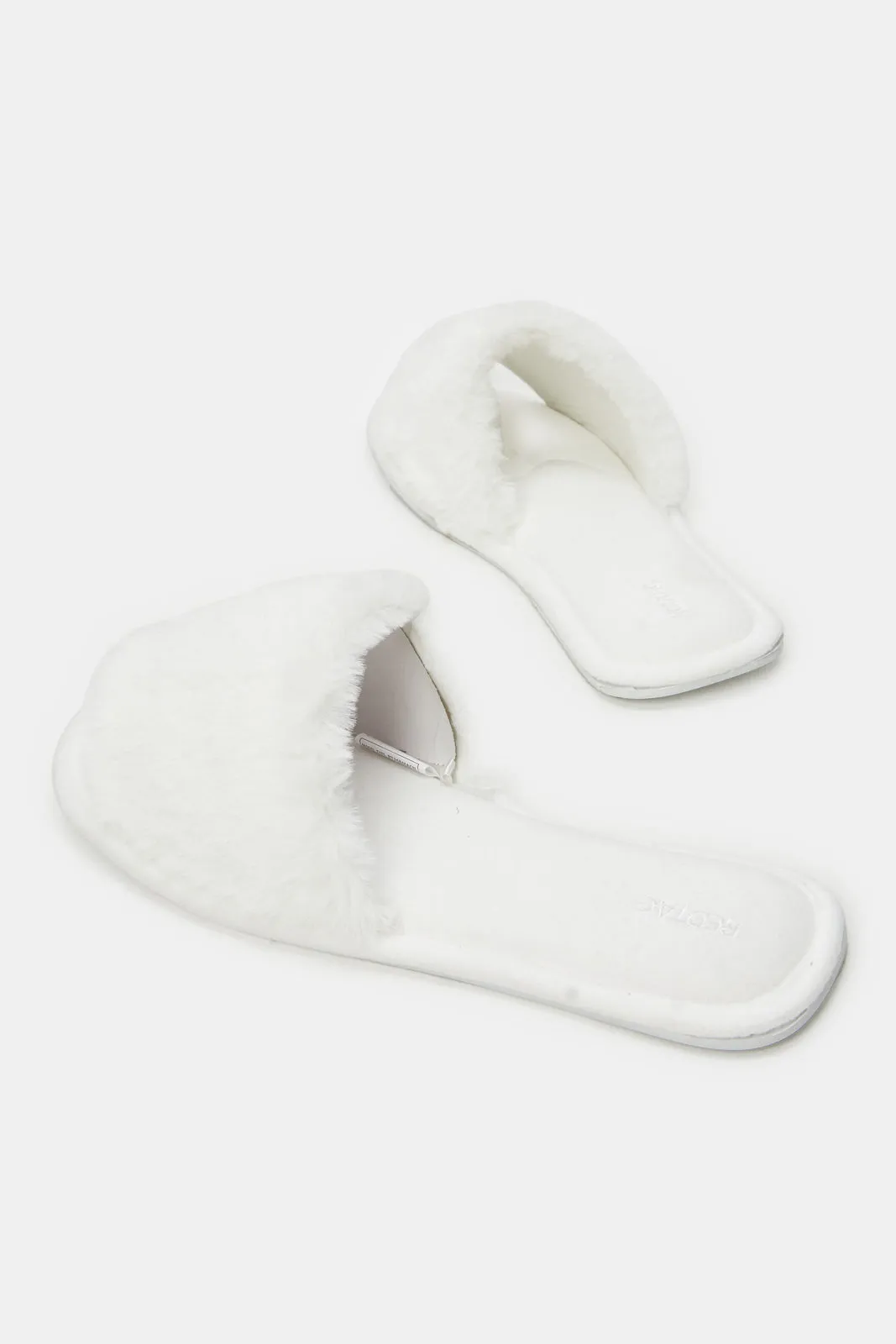 Women White Classic Slippers