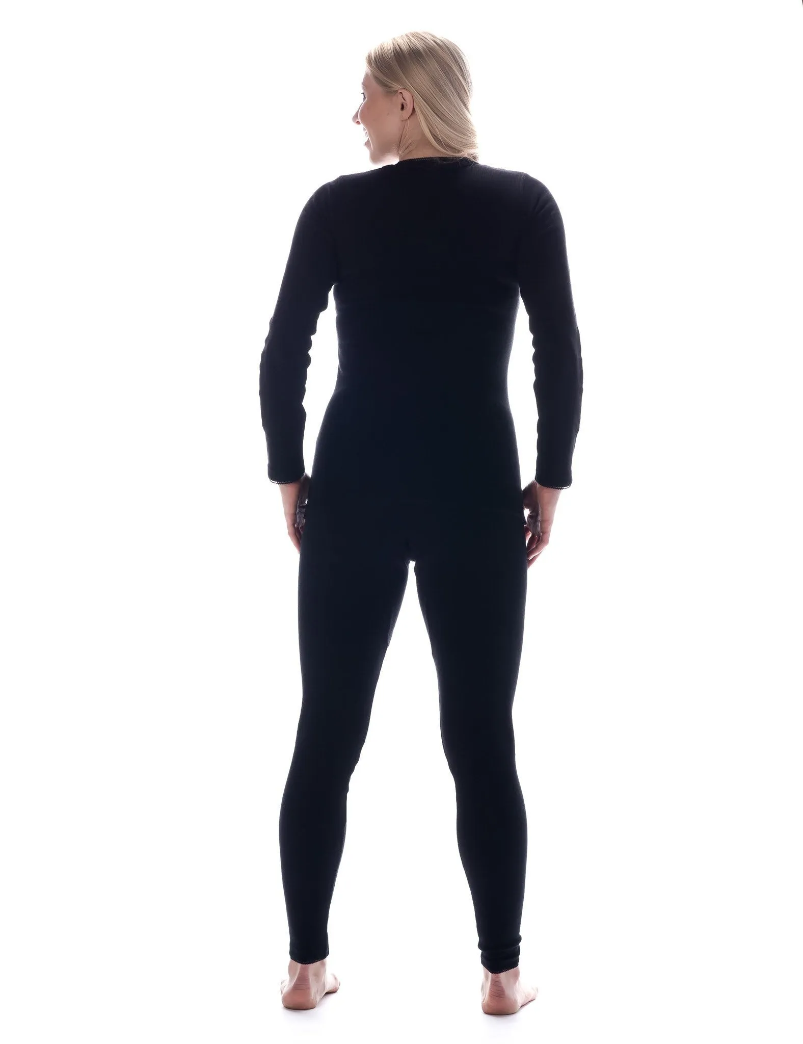 Women's Extreme Cold Waffle Knit Thermal Top and Bottom Set