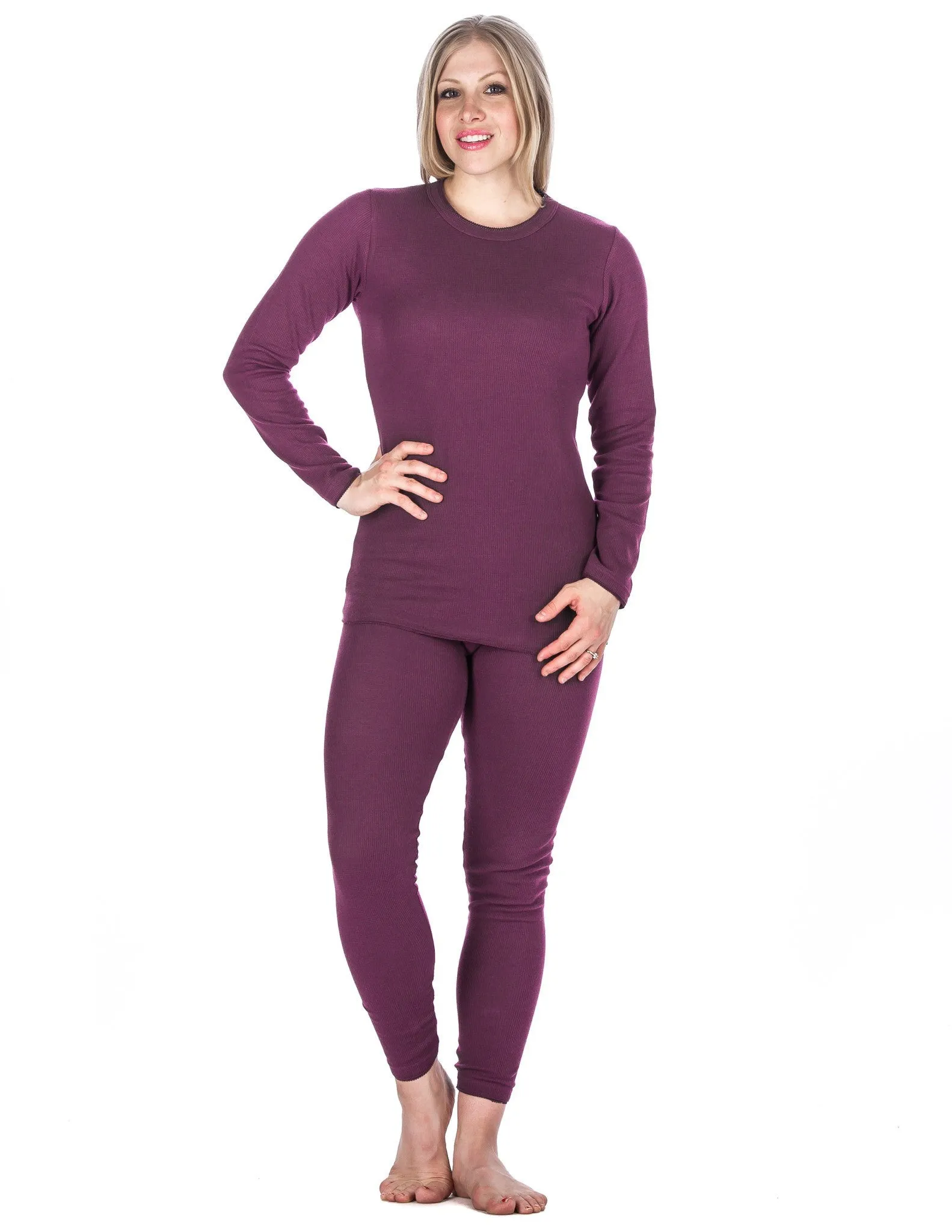 Women's Extreme Cold Waffle Knit Thermal Top and Bottom Set