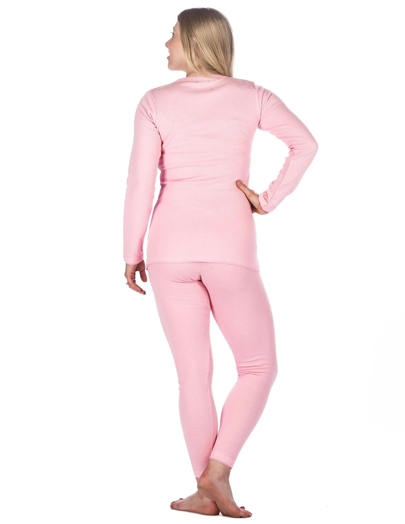 Women's Extreme Cold Waffle Knit Thermal Top and Bottom Set