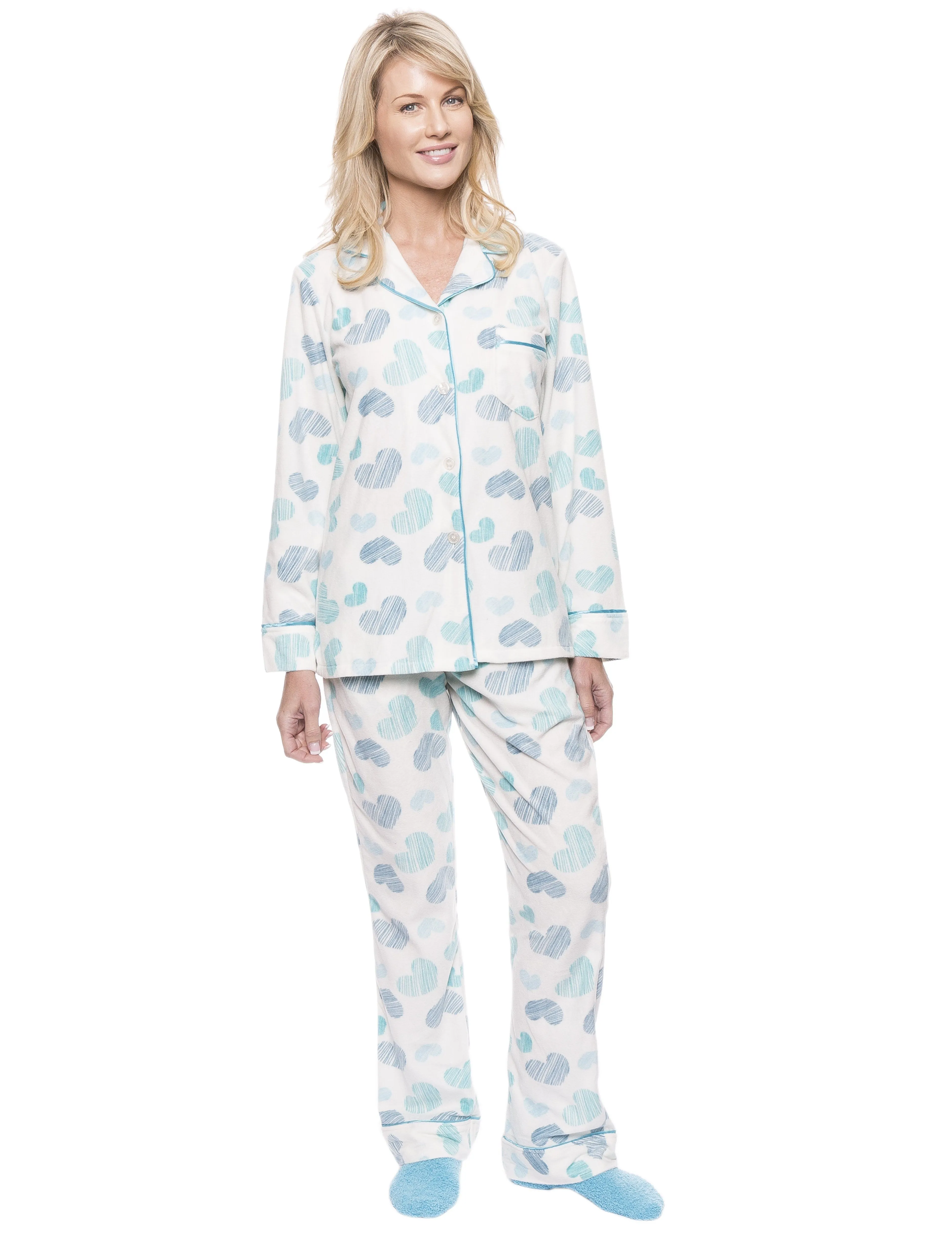 Womens Microfleece Pajama Sleepwear Set