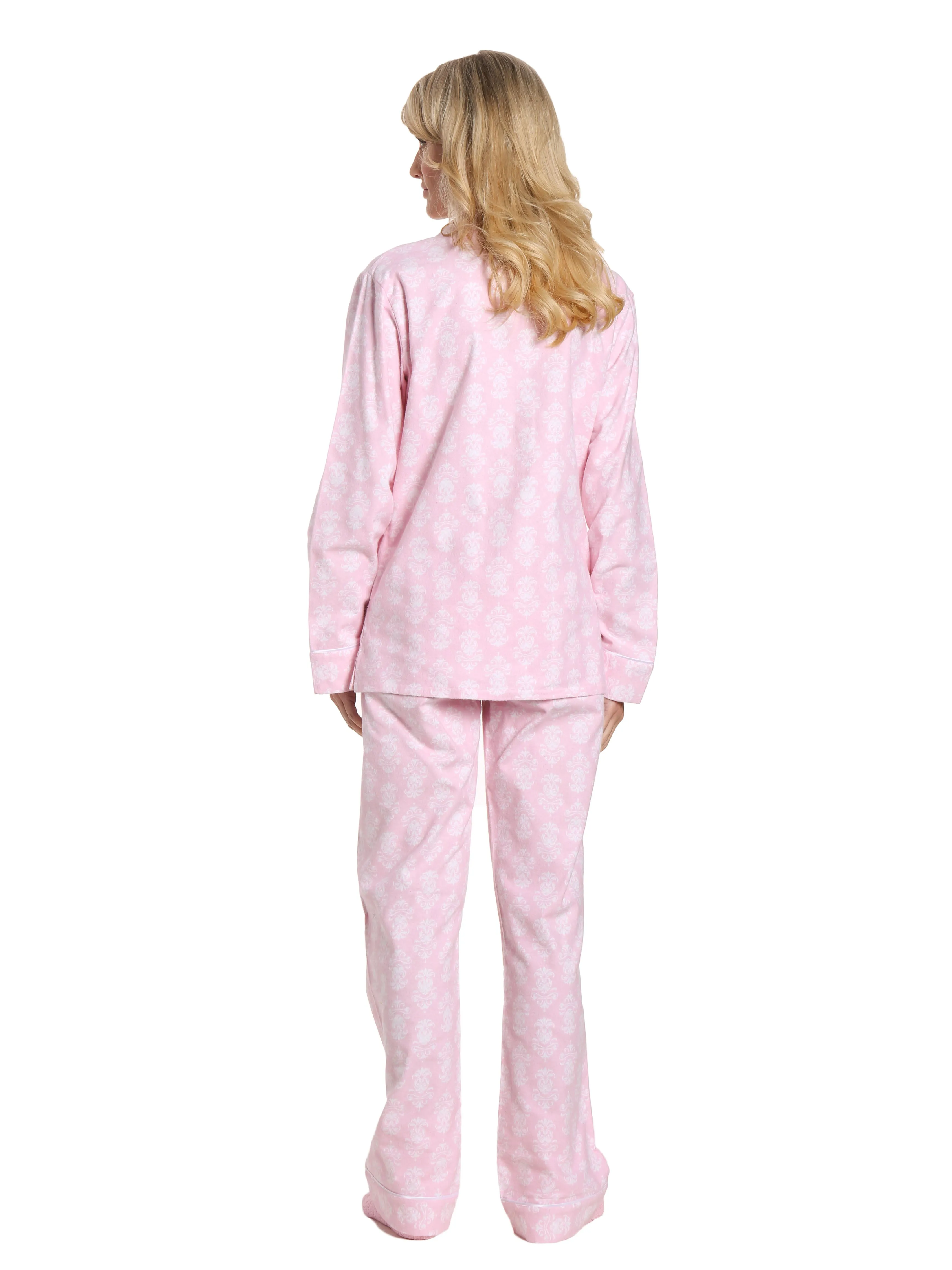 Womens Premium 100% Cotton Flannel Pajama Sleepwear Set