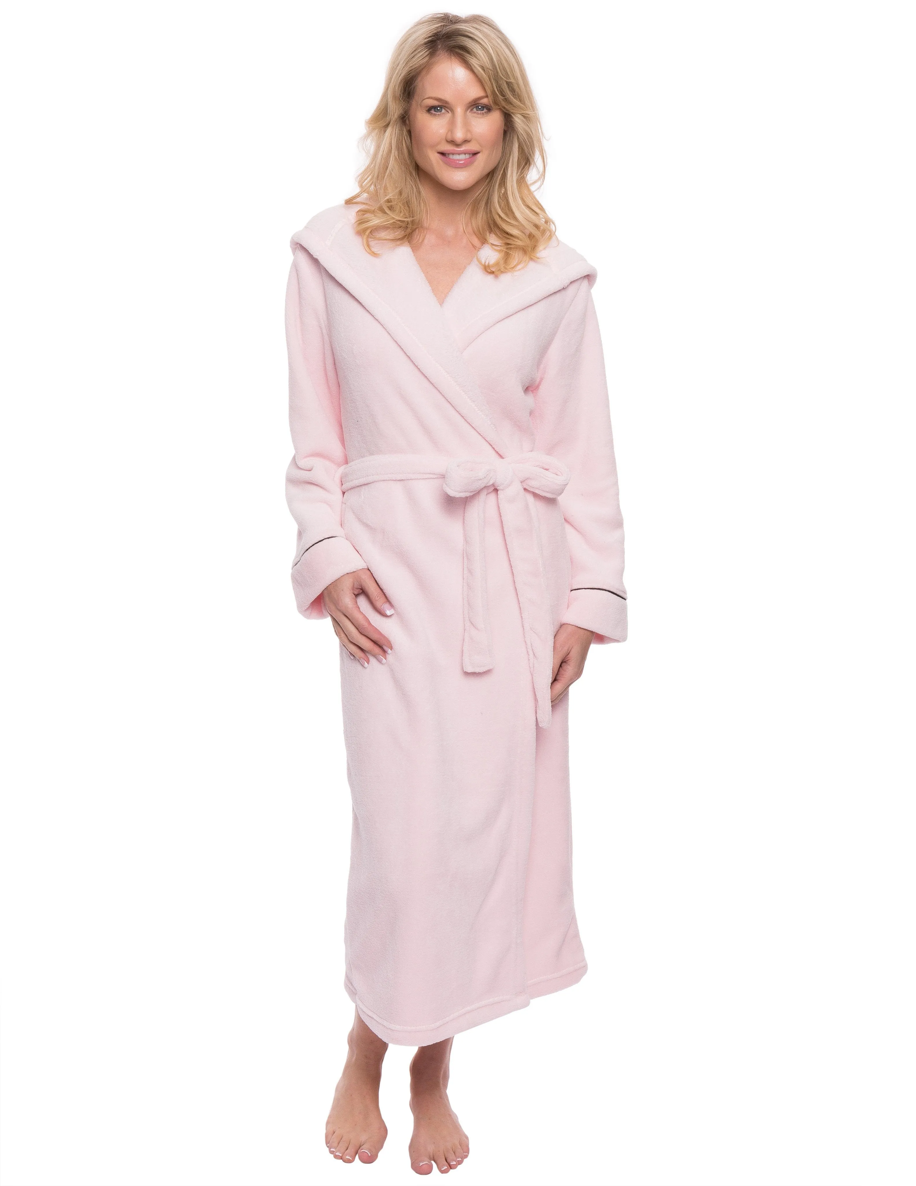 Women's Premium Coral Fleece Plush Spa/Bath Hooded Robe