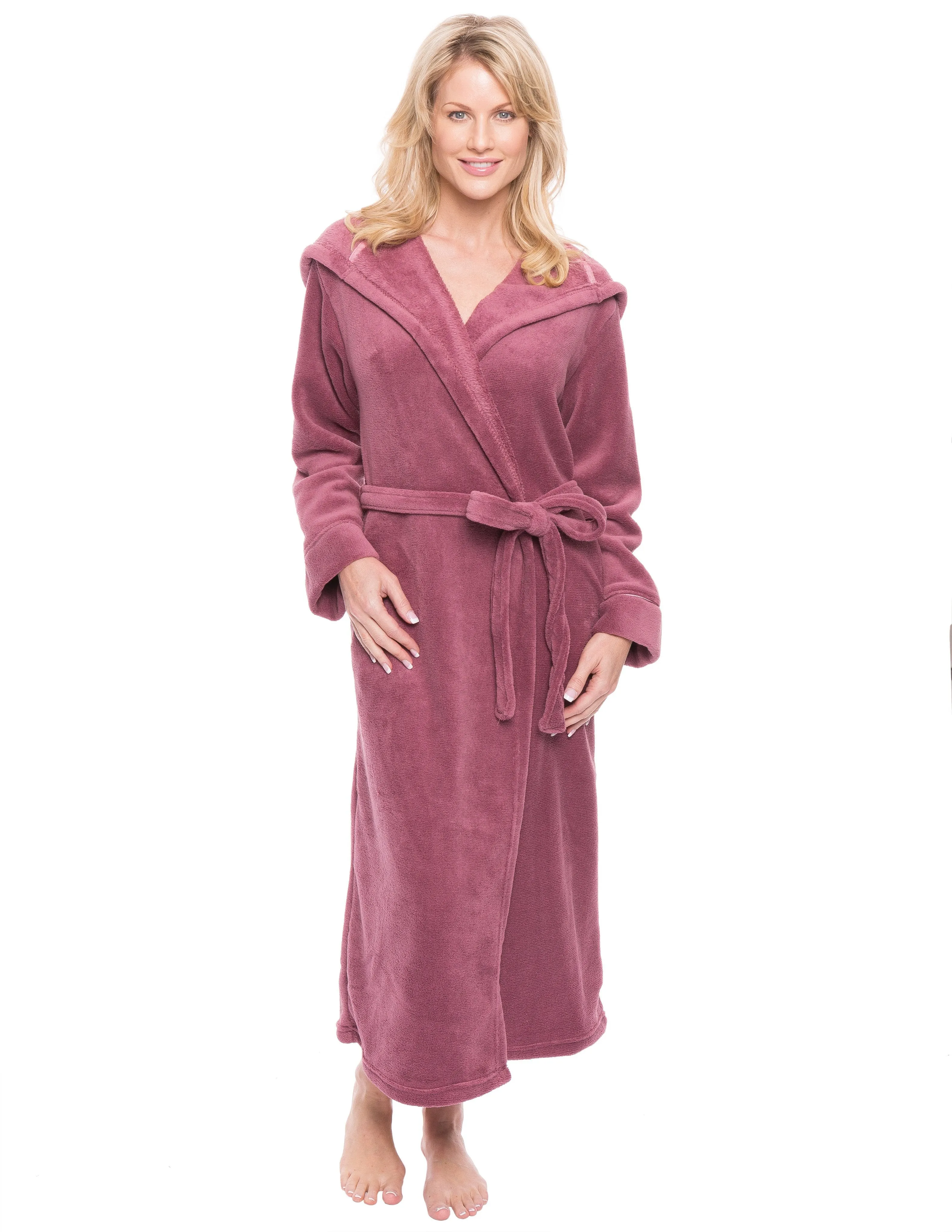 Women's Premium Coral Fleece Plush Spa/Bath Hooded Robe