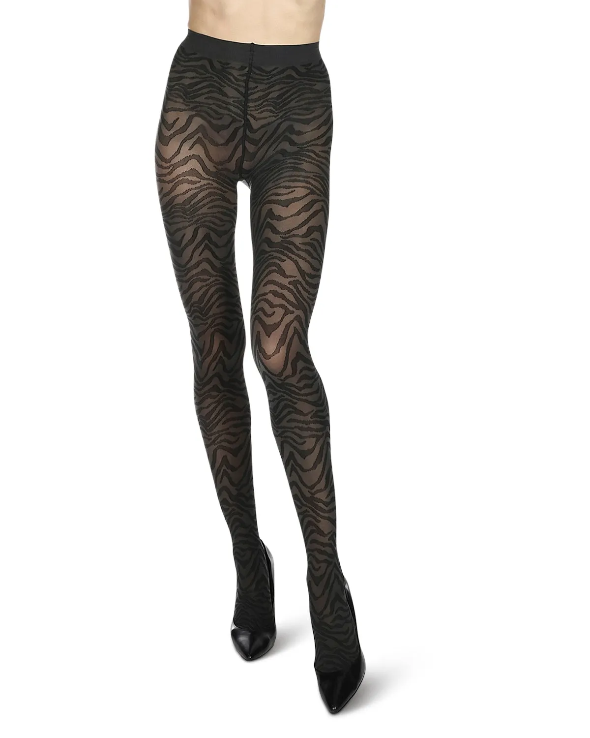 Women's Zebra Zen Opaque Nylon Tights