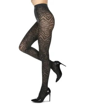 Women's Zebra Zen Opaque Nylon Tights