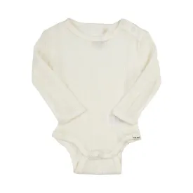 Wonder Woolies Long Sleeve Wool One Piece: Natural