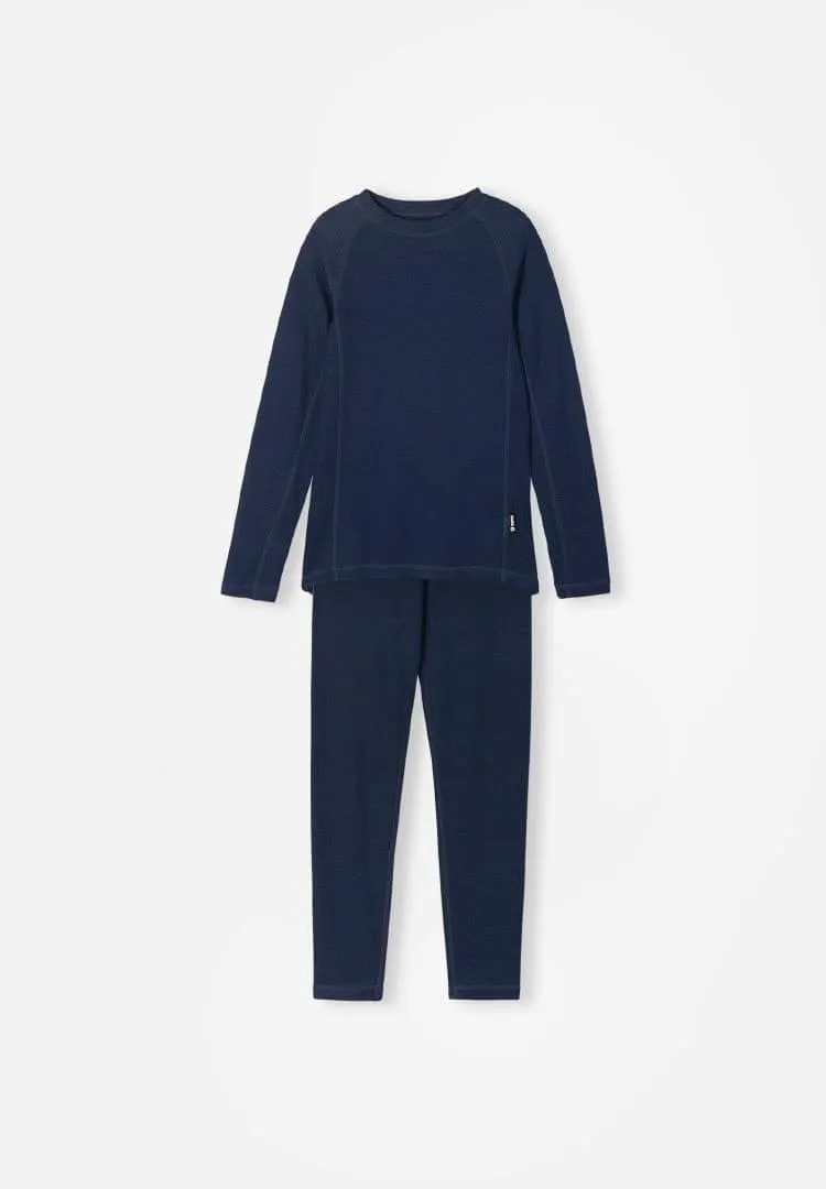 Wool / Bamboo Base Layer Set: Taitoa Navy